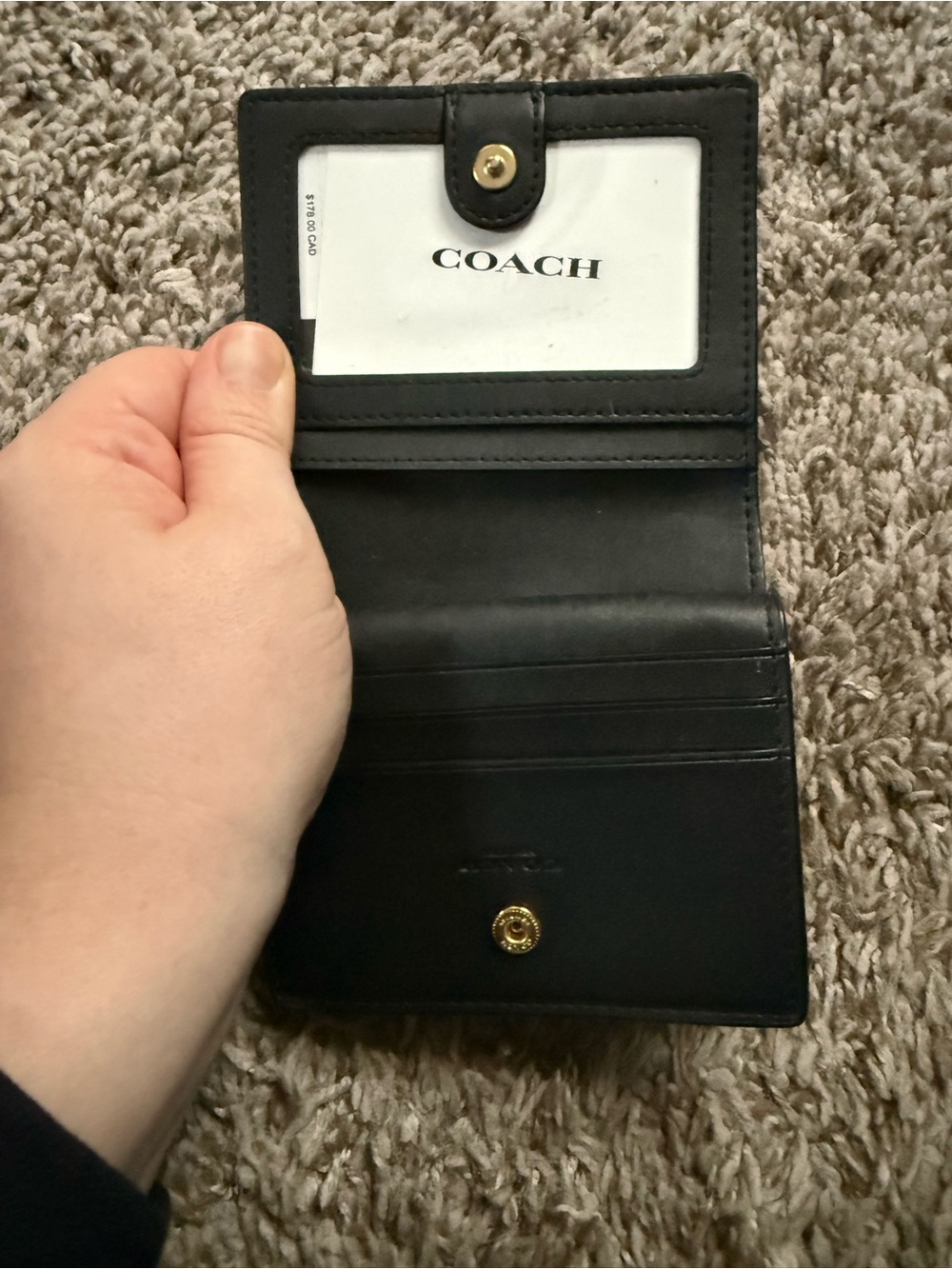 Coach Signature Canvas Snap Wallet - Picture 5 of 8